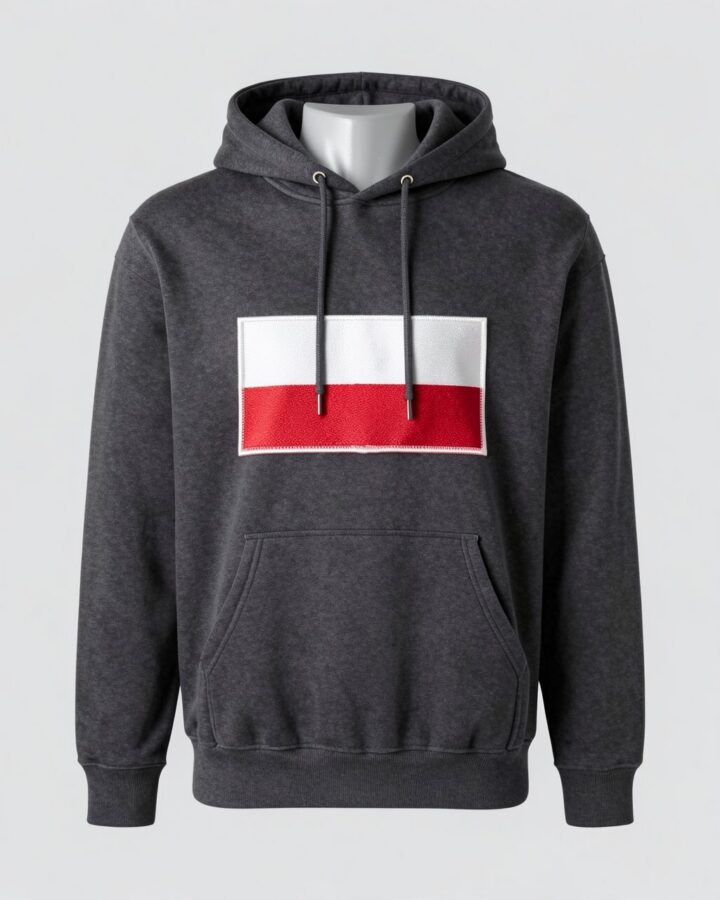 Bluza z kapturem, duża flaga